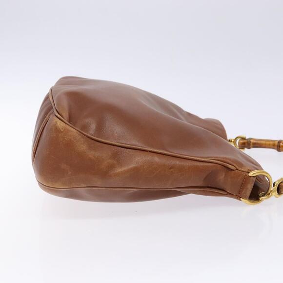 GUCCI Bamboo Hand Bag Leather Brown Gold 001 1705 001 1705 - Picture 4 of 12